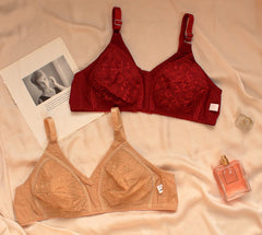 Basic Cotton Chikan Bra (PACK OF 4)