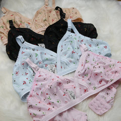 4-Piece Summer Fabric Printed Bra (PACK OF 4)